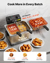 VEVOR Commercial Electric Deep Fryer, 9.51 Qt, 1700W Stainless Steel Countertop Fryer with Large & Small Baskets, Overheat Protection, Temp Control, Timer, Detachable for Home Restaurant Use, Silver