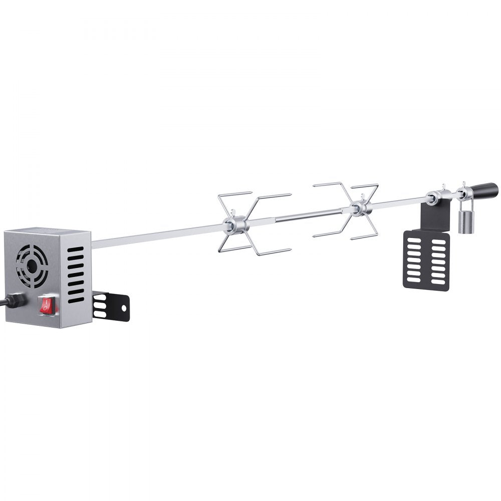 VEVOR Universal Grill Rotisserie Kit for Grills, Electric BBQ Grill with 110V 9W Motor, Stainless Steel Automatic Grilling Kit, Heavy Duty 32"/39" Hexagon Spit Rod, 26 lbs Capacity Grill Attachment