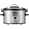 VEVOR Slow Cooker, 8QT 320W Electric Slow Cooker Pot with 3-Level Heat Settings, Digital Slow Cookers with 20 Hours Max Timer, Locking Lid, Ceramic Inner Pot for Home/Commercial Use
