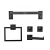 VEVOR Matte Black Bathroom Hardware Set, 5 Pieces Bathroom Accessories Set, Stainless Steel 16 inch Towel Bar, Towel Rack, 2 Robe Towel Hooks, Toilet Paper Holder for Bath Room, Wall Mounted