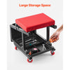 VEVOR Mechanic Stool, 300 lbs Capacity Garage Seat/Work Stool with Wheels, 360° Swivel Rolling Workshop Stool with Tool Tray, Mechanics Creeper Seat/Step Stool, for Garage, Shop & Auto Repair, Black