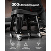 VEVOR Mechanic Stool, 300 lbs Capacity Garage Seat/Work Stool with Wheels, 360° Swivel Rolling Workshop Stool with Tool Tray and Screwdriver Rack, Heavy-Duty, for Garage, Shop & Auto Repair, Black