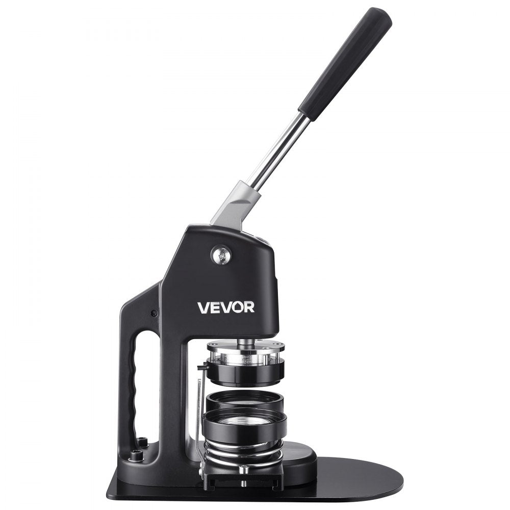 VEVOR Button Maker Machine, 1.26/2.28/2.95 inch 3-in-1, Plastic Pin Maker with 300pcs Button Parts, Circle Cutter and Magic Book, Reinforced Ergonomic Handle, for DIY Badges, Personalized Pins, Black
