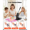VEVOR Button Maker Machine 1.25"/2.25"/3"(32/58/75 mm) 3-in-1 Pin Maker, with 300pcs Button Parts, Circle Cutter, Magic Book, Ergonomic Handle, for DIY Badges, Pins, Fridge Magnets and Key Chains