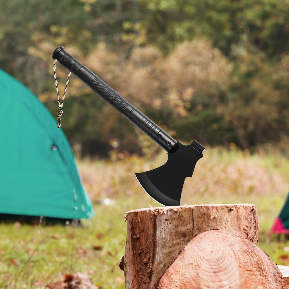 VEVOR Survival Shovel Survival Axe, 16-in-1 Camping Folding Shovels with Hatchet, Stainless Steel Tactical Shovel Hatchet Combo, Multifunctional Emergency Survival Gear Equipment for Camping Hiking
