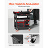 VEVOR 4-Tier Tool Cart with Wheels, 350 lbs Load Capacity, Rolling Work Cart with Drawer & Pegboard, Mechanic Tool Storage Organizer with Locking System for Garage, Warehouse and Repair Shop, Black