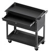 VEVOR 4-Tier Tool Cart with Wheels, 350 lbs Load Capacity, Rolling Work Cart with Drawer & Pegboard, Mechanic Tool Storage Organizer with Locking System for Garage, Warehouse and Repair Shop, Black