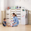 VEVOR Kids Toy Storage, 4-Tier Elephant-Shape Toy Storage Organizer with 10 Plastic Movable Bins, Kids Cubby Cabinet Made from HDPE for Study Room, Bedroom, Playroom, Classroom, Nursery, Gray + Beige