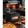 VEVOR Pizza Oven, 8 Presets Electric Pizza Ovens Air Fry Combo, 12-Inch Indoor Pizza Maker Smart Knob Control , 750°F Max Temp, IPX4 Waterproof Countertop Pizza Cooker w/Pizza Stone,Fry Basket