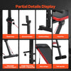 VEVOR Weight Bench, Multi-Functional Adjustable Weight Bench Press for Full Body Workout, 600lbs Exercise Sit up Bench for Home Gym Strength Training, Flat Bench with Quick Folding & Fast Adjustment