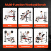 VEVOR Weight Bench, Multi-Functional Adjustable Weight Bench Press for Full Body Workout, 600lbs Exercise Sit up Bench for Home Gym Strength Training, Flat Bench with Quick Folding & Fast Adjustment