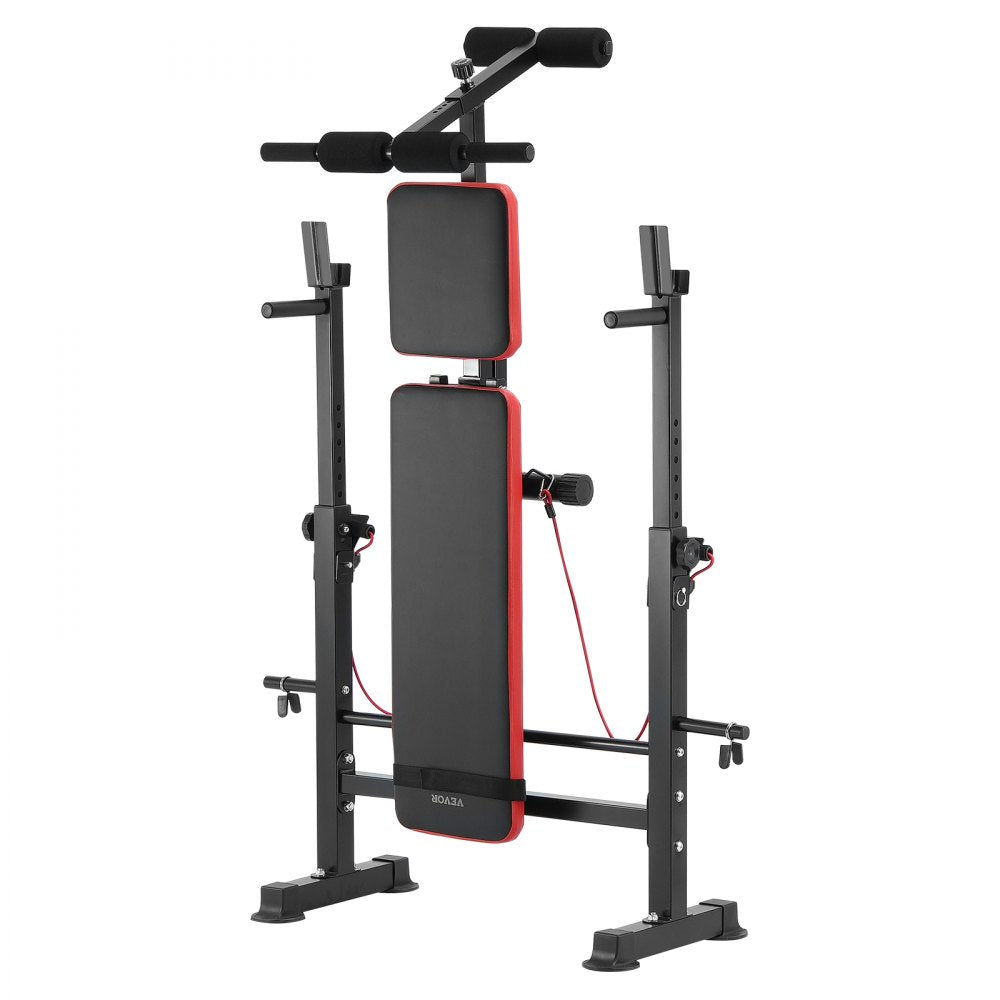 VEVOR Weight Bench, Multi-Functional Adjustable Weight Bench Press for Full Body Workout, 600lbs Exercise Sit up Bench for Home Gym Strength Training, Flat Bench with Quick Folding & Fast Adjustment
