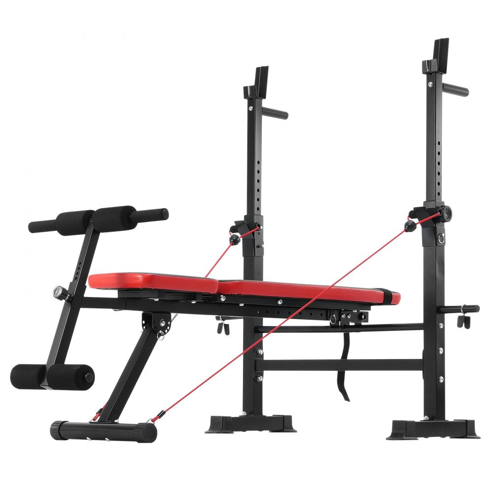 VEVOR Weight Bench, Multi-Functional Adjustable Weight Bench Press for Full Body Workout, 600lbs Exercise Sit up Bench for Home Gym Strength Training, Flat Bench with Quick Folding & Fast Adjustment