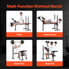 VEVOR Weight Bench, Multi-Functional Adjustable Weight Bench Press for Full Body Workout, 380lbs Exercise Sit up Bench for Home Gym Strength Training, Flat Bench with Quick Folding & Fast Adjustment