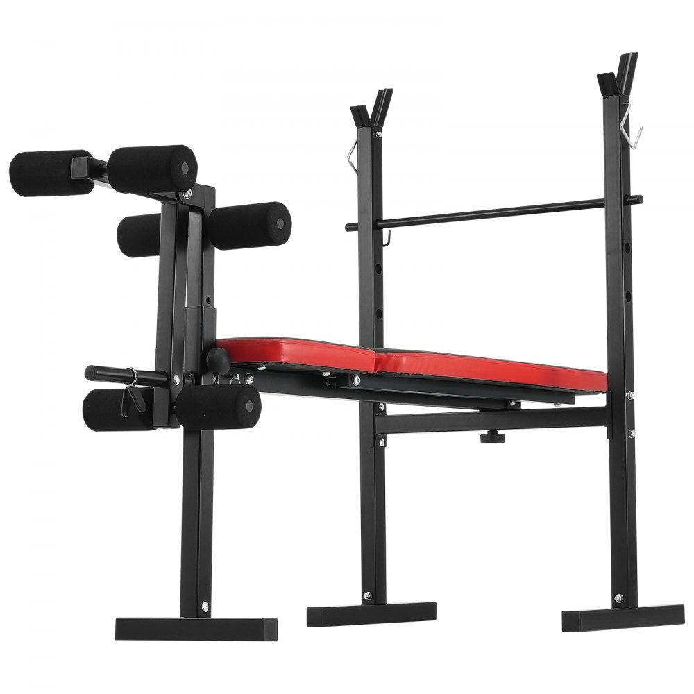 VEVOR Weight Bench, Multi-Functional Adjustable Weight Bench Press for Full Body Workout, 380lbs Exercise Sit up Bench for Home Gym Strength Training, Flat Bench with Quick Folding & Fast Adjustment