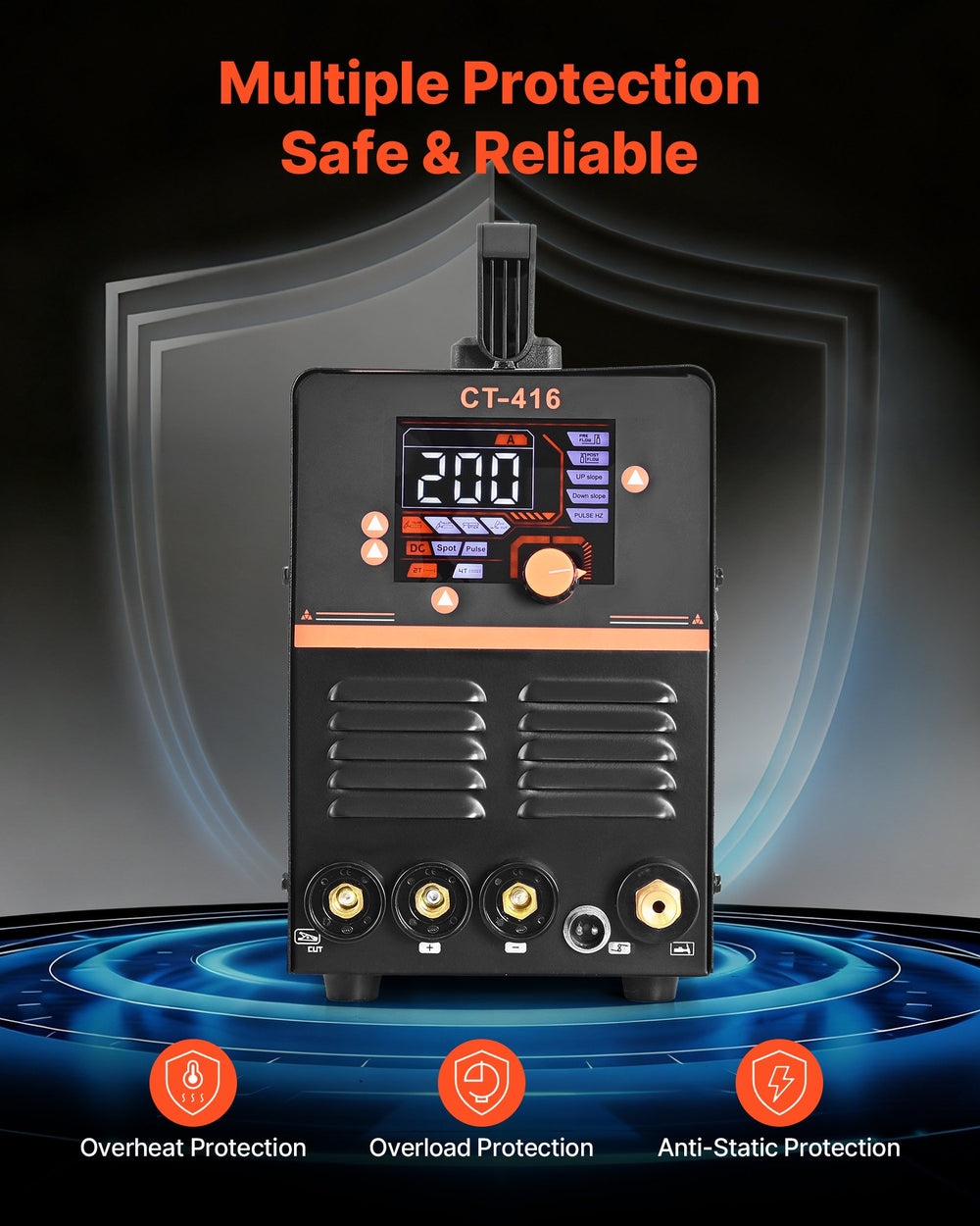 Multiple protection: overheat, overload, anti-static