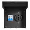 VEVOR 50 Amp RV Electrical Outlet Box with Breaker NEMA 14-50R Receptacle, 250V for RV EV Camper Trailer Electric Car, Prewired, Lockable Enclosed Outdoor Electrical Panel Box, NEMA 3R Weatherproof