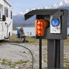 VEVOR 30 Amp RV Power Outlet Box with Timer NEMA TT-30R Receptacle 125V, for RV EV Camper Trailer Electric Car, Easy Installation, Lockable Enclosed Outdoor Electrical Panel, NEMA 3R Weatherproof