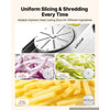 VEVOR Commercial Food Processor 550W Electric Vegetable Cutter with 3 Discs, for Chopping Vegetables Fruit, 2 Feeding Holes, 3 mm Shreds 4 mm Slices 8 mm Strips, Potato Slicer, with Cast Aluminum Body