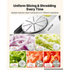 VEVOR Commercial Food Processor 550W Electric Vegetable Cutter with 5 Discs, for Chopping Vegetables Fruit, 2 Feeding Holes, 3 mm/4 mm/7 mm Shreds, 2 mm/4 mm Slices, Potato Slicer, with Floor Stand