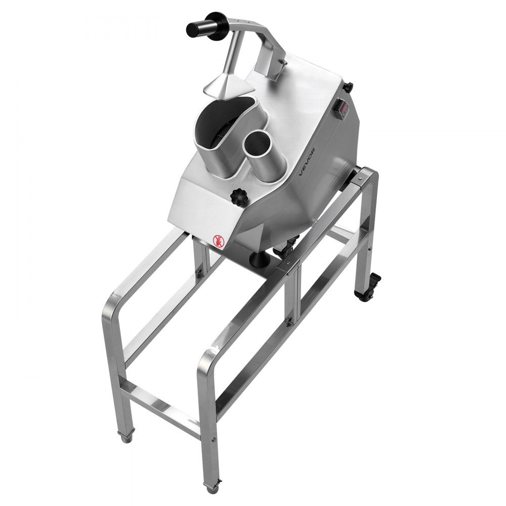 VEVOR Commercial Food Processor 550W Electric Vegetable Cutter with 5 Discs, for Chopping Vegetables Fruit, 2 Feeding Holes, 3 mm/4 mm/7 mm Shreds, 2 mm/4 mm Slices, Potato Slicer, with Floor Stand