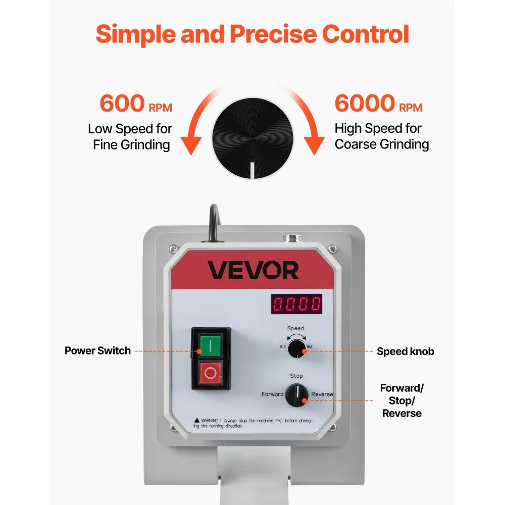 VEVOR Belt Grinder Sander with VFD, 72 x 2-Inch Variable Speed Belt Polisher, 1500W Knife Making Machine with 3 Grinding Modes & 3PCS Sanding Belts for Metalworking, Compatible with 72"-82" * 2" Belts