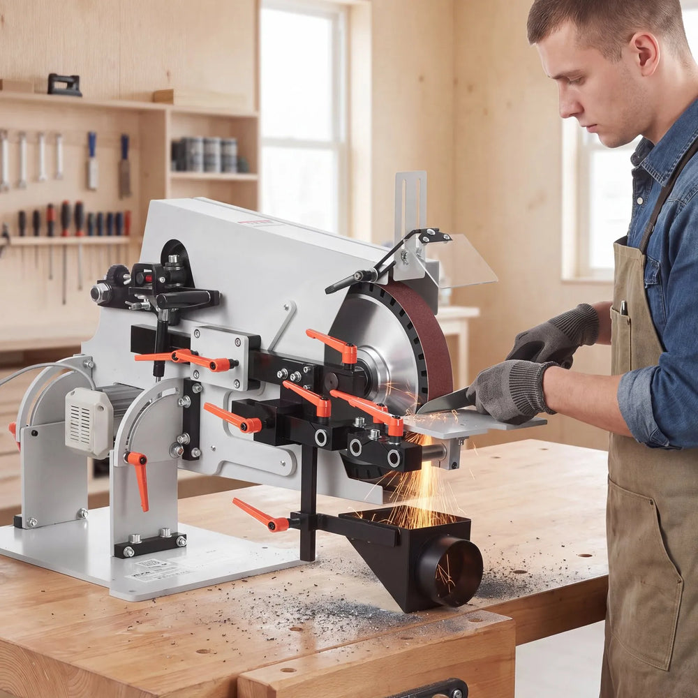 VEVOR Belt Grinder Sander with VFD, 72 x 2-Inch Variable Speed Belt Polisher, 1500W Knife Making Machine with 3 Grinding Modes & 3PCS Sanding Belts for Metalworking, Compatible with 72"-82" * 2" Belts