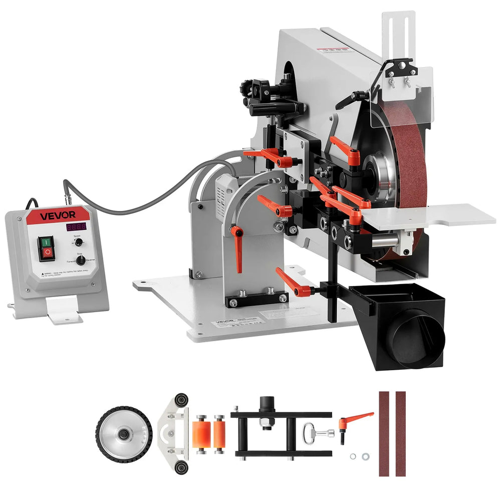 VEVOR Belt Grinder Sander with VFD, 72 x 2-Inch Variable Speed Belt Polisher, 1500W Knife Making Machine with 3 Grinding Modes & 3PCS Sanding Belts for Metalworking, Compatible with 72"-82" * 2" Belts