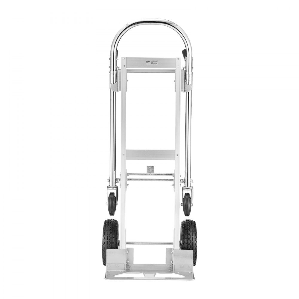 VEVOR 2 in 1 Hand Truck, 1000 lbs Load Capacity for 4-Wheel Mode, Convertible Hand Truck Dolly with Non-Slip Handle & Wheels, Portable Trolley Dolly for Moving Home, Office, Warehouse, Supermarket
