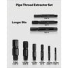 VEVOR Pipe Extractor Set, 9 Pieces Heavy Duty Steel Broken Pipe Extractors, with Solid Storage Case, Cr-Mo Steel for Removing 1/8" to 1" Damaged Threaded Pipes and Fittings, for Plumbers Mechanics DIY