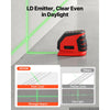 VEVOR Self Leveling Laser Level 49.2 ft, Green Cross Line 2 Spot Laser, for Picture Hanging, Tile, DIY Construction, Manual, Self-Leveling, Pulse Modes, IP54 Rated, 8H Runtime, with Storage Bag