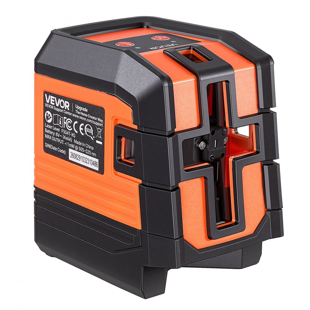 VEVOR Self Leveling Laser Level 98.4 ft Green Cross Line with 4-Point Laser, for Picture Hanging, Tile, DIY Construction, Manual, Self-Leveling, Pulse Modes, IP54 Water-Resistant, 8H Runtime, Tool Case