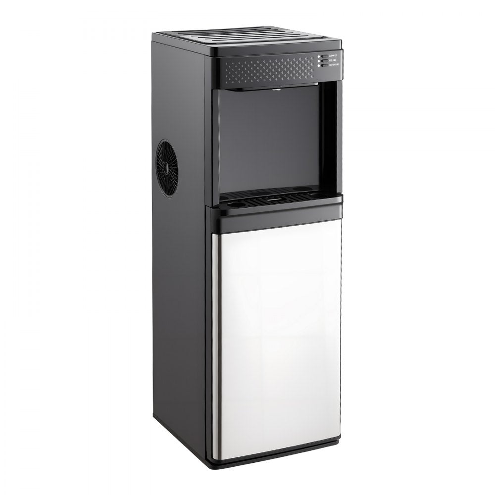 VEVOR Water Dispenser with Ice Maker, 3-in-1 Floor-Standing Water Dispenser, 33 LBS/24H, 9 Cubes/7 Min Fast Ice Making with 1.3 LBS Storage, Bullet Ice-Cubes & Cold-Water, for Home, Kitchen, Party