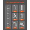 VEVOR Multi-Purpose Folding Ladder, 7-in-1 Tall Step Ladder, A Frame 3 Step Adjustable Telescoping Ladder, 12ft Reach Height Heavy Duty Extension Ladder, 330 lbs Capacity for Household Outdoor Work