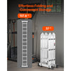 VEVOR Multi-Purpose Folding Ladder, 7-in-1 Tall Step Ladder, A Frame 3 Step Adjustable Telescoping Ladder, 12ft Reach Height Heavy Duty Extension Ladder, 330 lbs Capacity for Household Outdoor Work