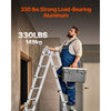 VEVOR Multi-Purpose Folding Ladder, 7-in-1 Tall Extension Step Ladder, A Frame 4 Step Telescoping Ladder, 15.5ft Reach Height Heavy Duty Adjustable Ladder, 330 lbs Capacity for Home Outdoor