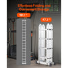 VEVOR Multi-Purpose Folding Ladder, 7-in-1 Tall Extension Step Ladder, A Frame 4 Step Telescoping Ladder, 15.5ft Reach Height Heavy Duty Adjustable Ladder, 330 lbs Capacity for Home Outdoor