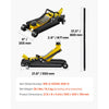VEVOR Floor Jack, 2.5 Ton Low Profile Floor Jack, Heavy-duty Steel Racing Floor Jack With Single Piston Lift Pump, Floor Jack Lifting Range 3.35"-14.96"