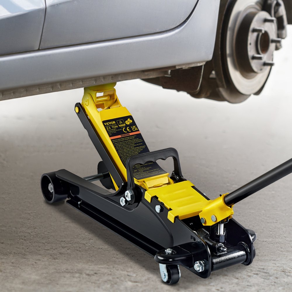 VEVOR Floor Jack, 2.5 Ton Low Profile Floor Jack, Heavy-duty Steel Racing Floor Jack With Single Piston Lift Pump, Floor Jack Lifting Range 3.35"-14.96"