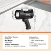 VEVOR Rechargeable Spotlight Flashlight, 200,000 Lumens, IP67 Waterproof Handheld LED Spot Light, Super Bright Portable Searchlight with 4 Modes Detachable Lens USB Port, for Hunting Boating Camping