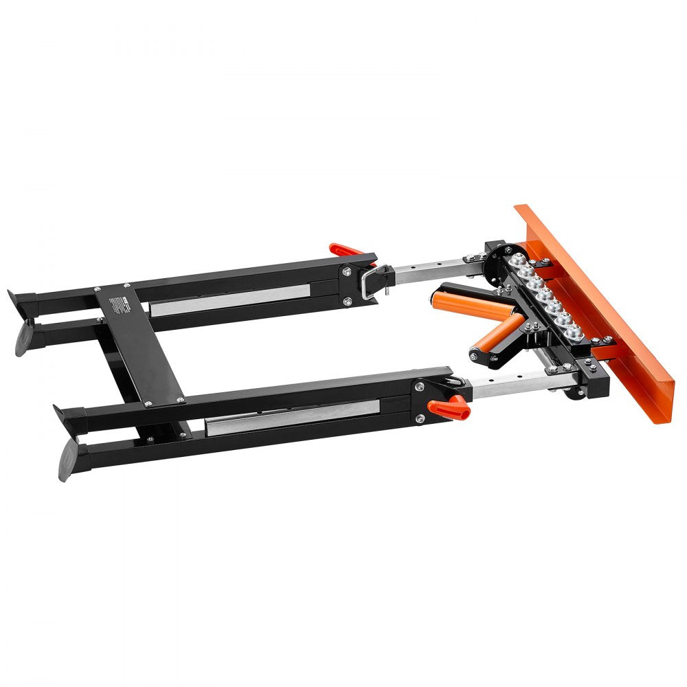 VEVOR 4-in-1 Roller Stand, 440 lb Load Capacity, 33-50 in Adjustable Height, Folding Heavy Duty with Rack & Polished Multi-directional Roller Head, for Table Saw Outfeed Woodworking Extension Support