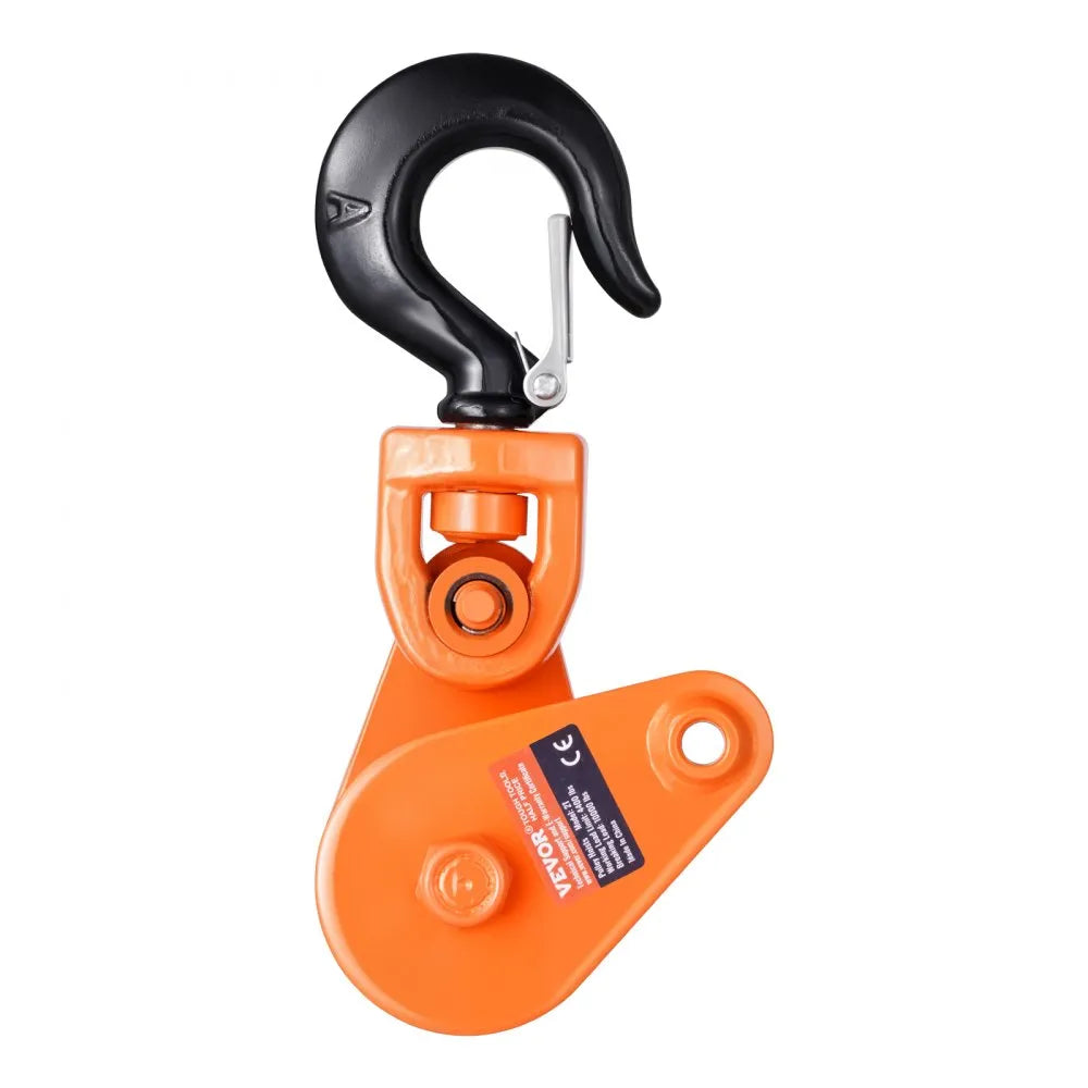 VEVOR 2 Ton Snatch Block with Swivel Hook, 3" Sheave 3/8" Inch Wire Rope, Heavy Duty Snatch Block Pulley 4400 lbs for Towing and Recovery operations on Tow Truck Rollback Wrecker Car Hauler Winches