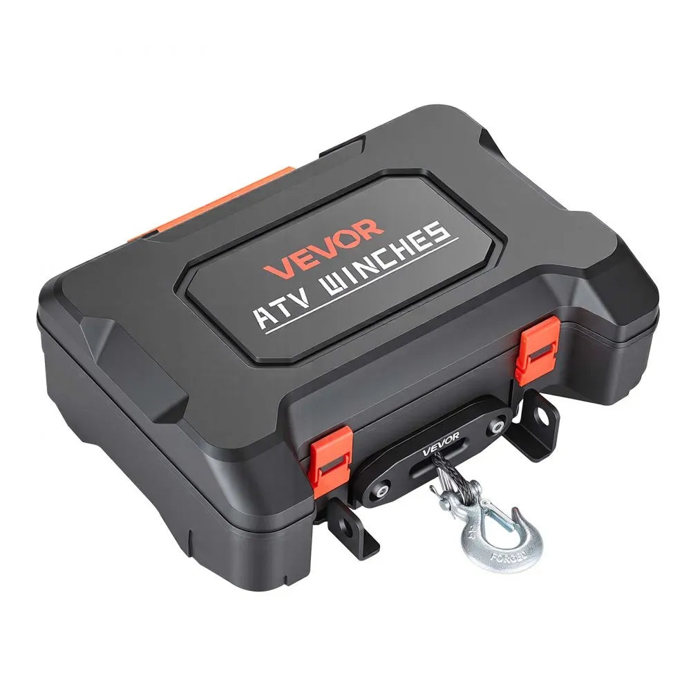 VEVOR Portable Winch, 4500 lbs 12V DC Electric Winch with Synthetic Rope, Wireless & Wired Remotes, Box-Style Recovery Kit with Fairlead, Clevis Hook, Strap for ATV UTV Off-Road Outdoor Pulling Tasks