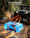 VEVOR Portable Winch, 6000 lbs 12V DC Electric Winch with Synthetic Rope, Wireless & Wired Remotes, Box-Style Recovery Kit with Fairlead, Clevis Hook, Strap for ATV UTV Off-Road Outdoor Pulling Tasks