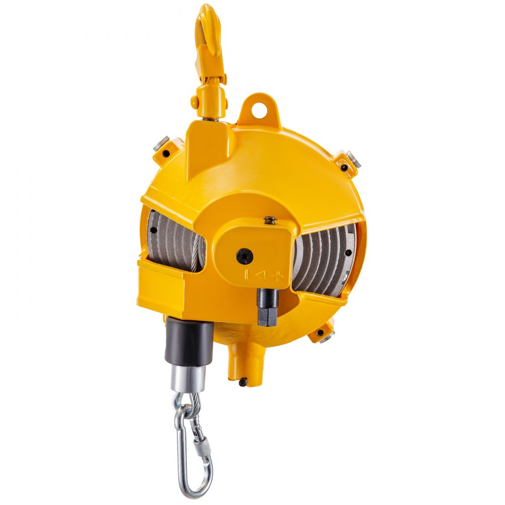VEVOR Spring Balancer 33-49lbs(15-22kg) Retractable Tool Holder 1.5m Length Tool Balancer with Hook and Wire Rope Adjustable Balancer Retractor Hanging Holding Equipment in Yellow