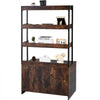 VEVOR Cat Litter Box Enclosure, Hidden Litter Box Furniture with 3 Storage Shelves, Wooden Cat Washroom Indoor, Large Cat House Cabinet Hidden Fit Most Litter Box, 33.5"L x 19.3"W x 58.7"H, Dark Brown