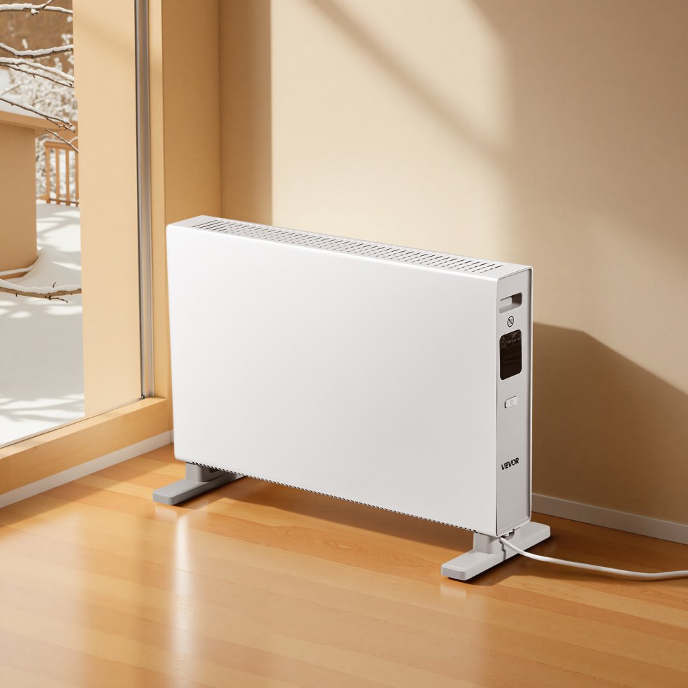 VEVOR Convection Panel Heater, 1500W Electric Panel Space Heater with Remote & Touch Control, 3 Modes, 24H Timer, Stand or Wall Mount Design with Anti-Tipping & Overheat Protection for Home and Office