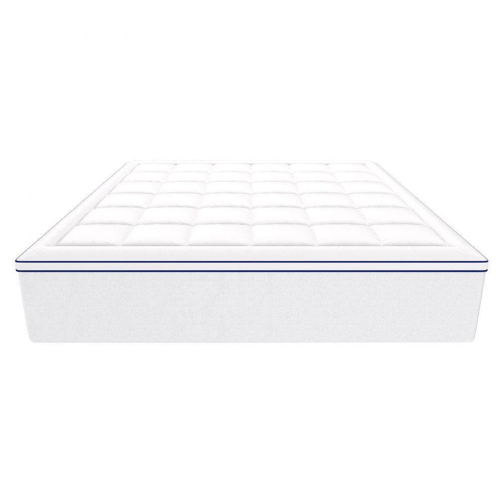 VEVOR Mattress Topper, King Size, 4 in Thickness, Memory Foam, Fiber Fill, Detachable & Washable, Ergonomically Designed for Pressure Relief, Comfortable Cooling & Breathable, Ideal for Hot Sleepers