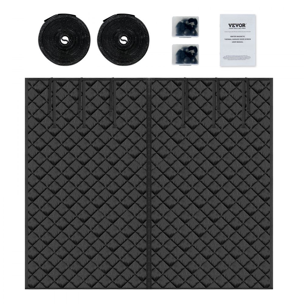 VEVOR Garage Door Screen for Winter, 8x7FT, Garage Door Insulation Kit, Magnetic Thermal Insulated Door Curtain with 300D Oxford Fabric Heavy Duty Weighted Bottom, Easy Assembly for Garage Door