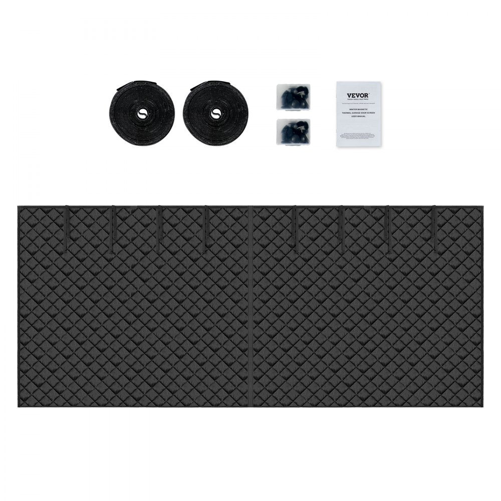 VEVOR Garage Door Screen for Winter, 16x7FT, Garage Door Insulation Kit, Magnetic Thermal Insulated Door Curtain with 300D Oxford Fabric Heavy Duty Weighted Bottom, Easy Assembly for Garage Door